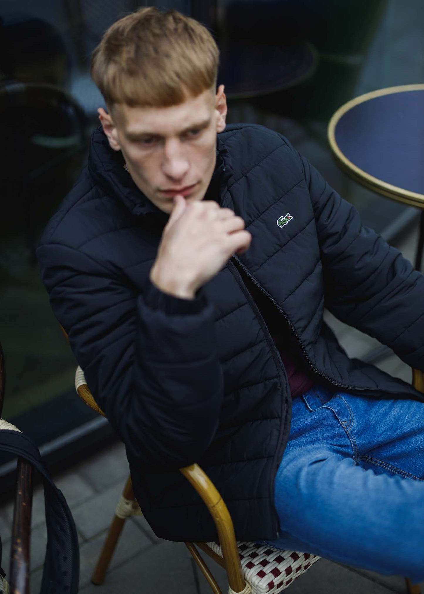 lacoste puffer jas zwart