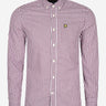 Lyle & Scott Overhemden LS slim fit gingham shirt - burgundy white