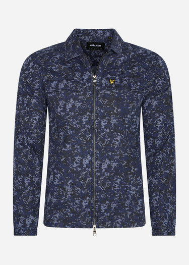Lyle & Scott Overshirts Earth print overshirt - dark navy
