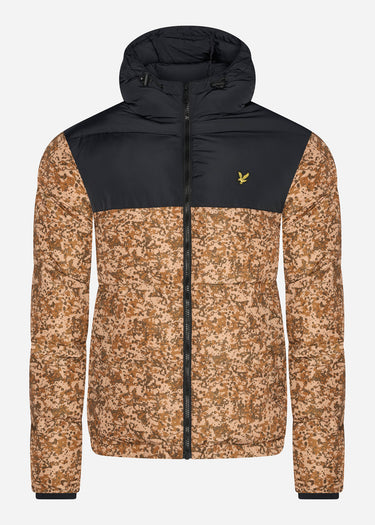 Lyle & Scott Jassen Earth print wadded jacket - jet black