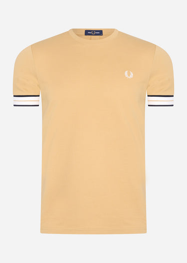Fred Perry T-shirts Tramline tipped pique t-shirt - desert