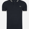 Fred Perry Polo's Twin tipped fred perry shirt - navy snow white seagrass