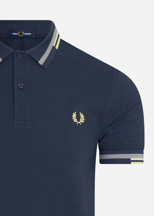 Fred Perry Polo's  Abstract tipped polo shirt - dark airforce 