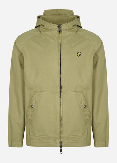 Lyle & Scott Jassen  Garment dyed zip through jacket - seaweed