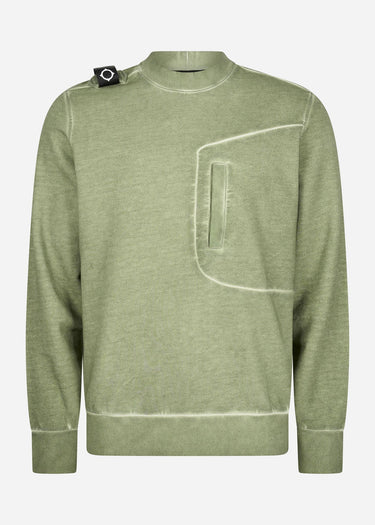 MA.Strum Truien  Oil wash crew neck sweat - tea