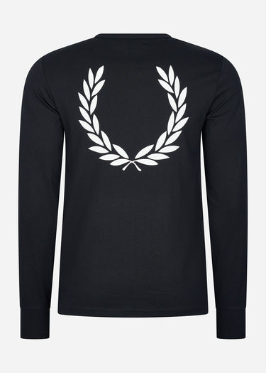 Fred Perry Longsleeve Tees  Graphic branding ls t-shirt - black