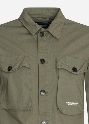Marshall Artist Overshirts Cotton ripstop overshirt - khaki