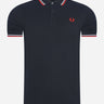 Fred Perry Polo's Twin tipped fred perry shirt - navy white red
