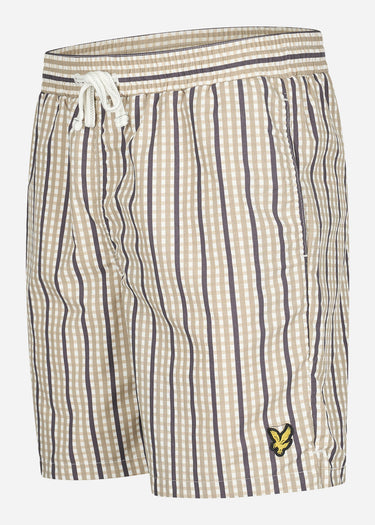 Lyle & Scott Zwembroeken  Gingham swim shorts - cold grey