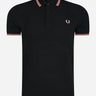 Fred Perry Polo's Twin tipped fred perry shirt - black pink peach