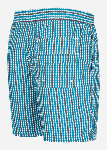 Lyle & Scott Zwembroeken  Gingham swim shorts - barrack blue