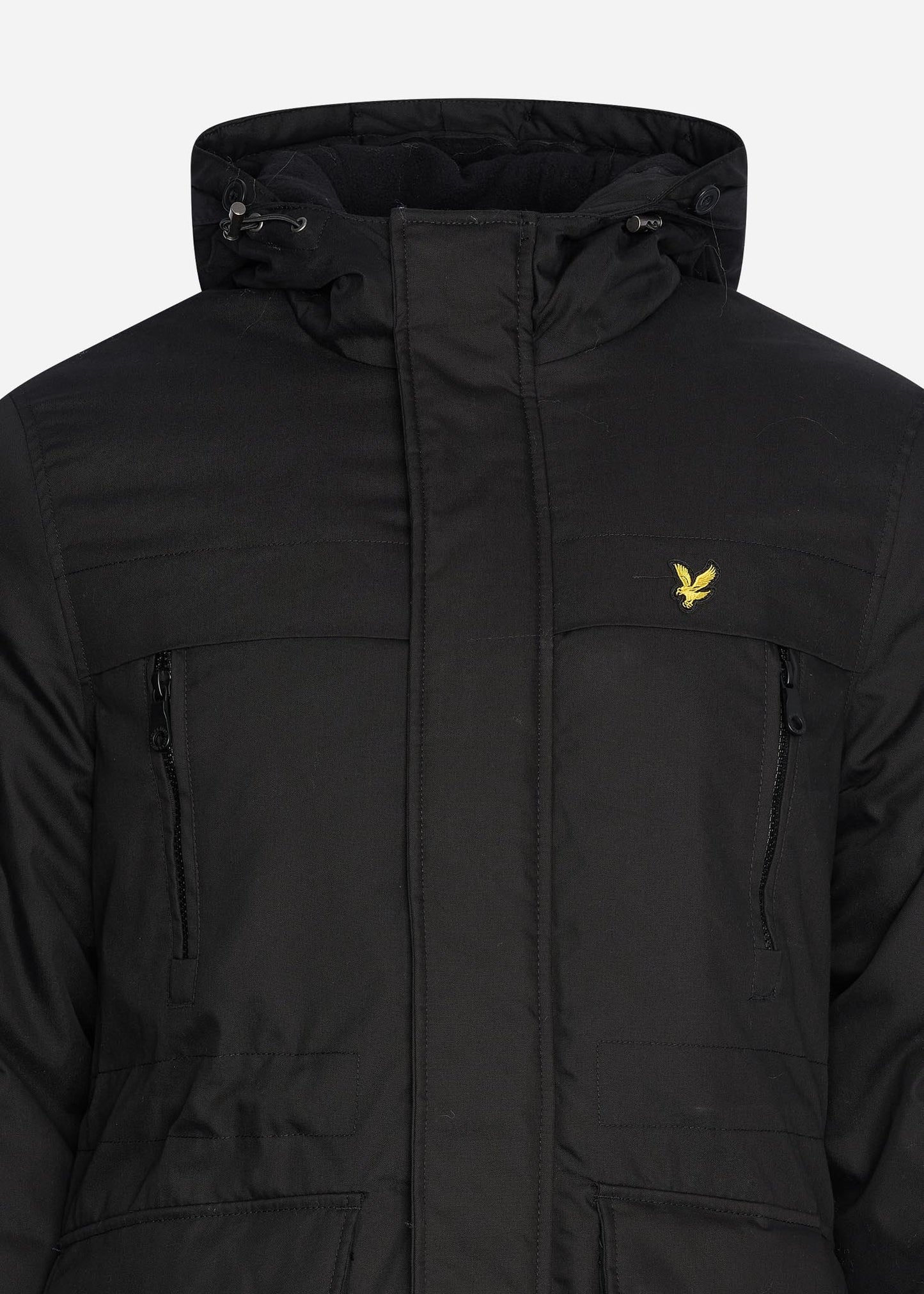 Winter weight micro fleece lined parka - jet black - Lyle & Scott