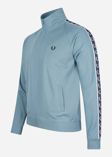 Fred Perry Vesten Contrast tape track jacket - ash blue navy