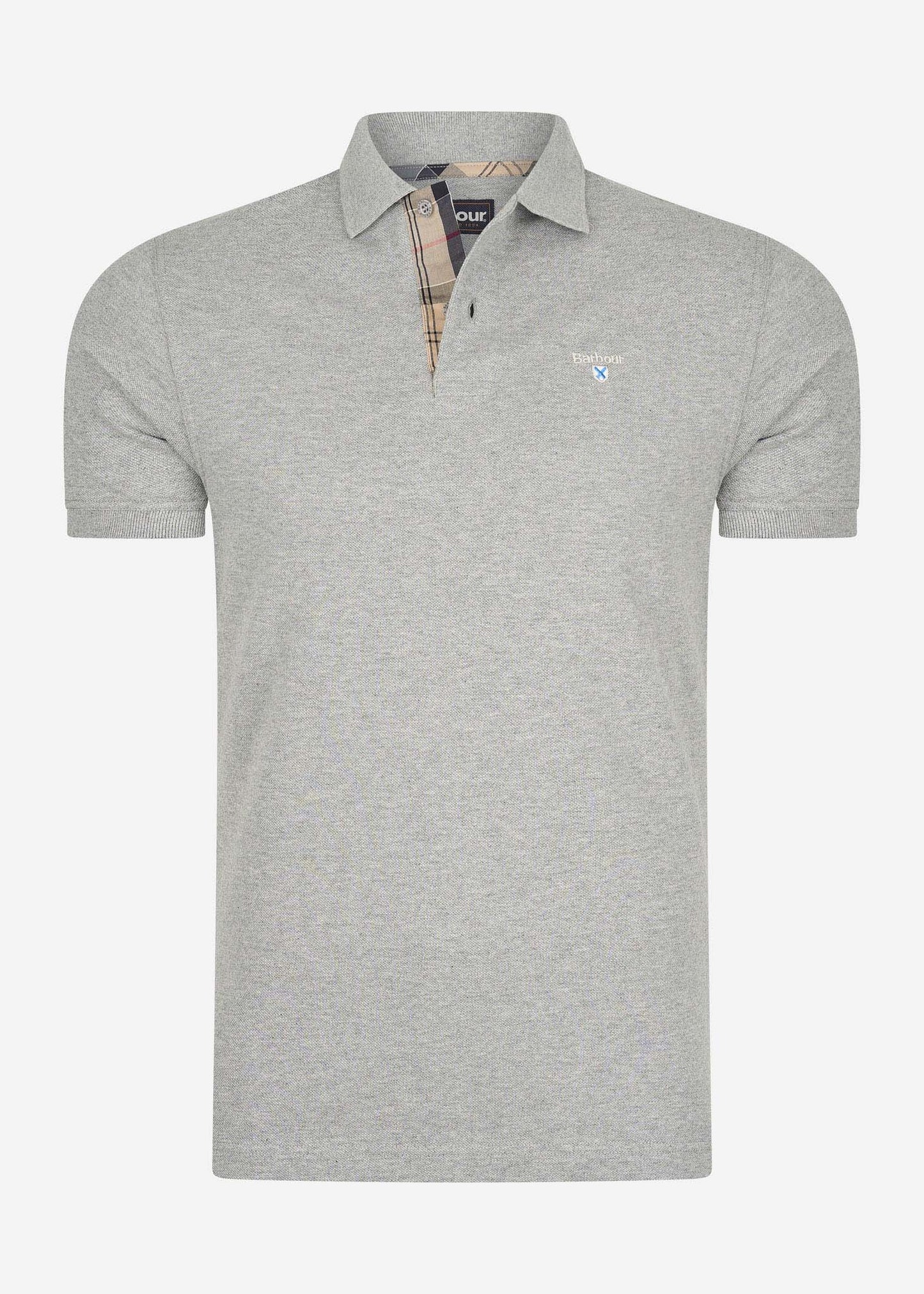 Barbour Polo's Tartan pique polo - grey marl