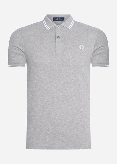 Fred Perry Polo's Twin tipped fred perry shirt - steel marl white