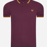 Fred Perry Polo's Twin tipped fred perry shirt - mahogany maize