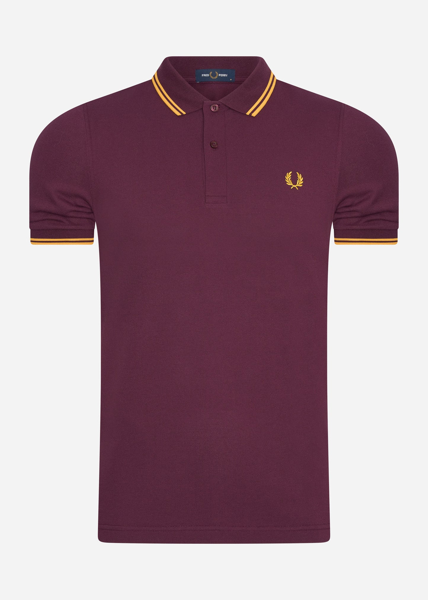 Twin tipped fred perry shirt - mahogany maize