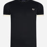 Fred Perry T-shirts Ringer t-shirt - black ecru