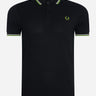 Fred Perry Polo's Twin tipped fred perry shirt - black ecru kiwi