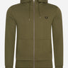 Fred Perry Vesten Hooded zip through sweatshirt - military green