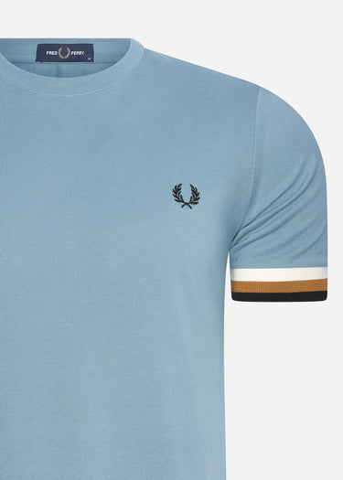 Fred Perry T-shirts Striped cuff pique t-shirt - ash blue