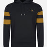 Fred Perry Hoodies Tipped sleeve hooded sweat - black
