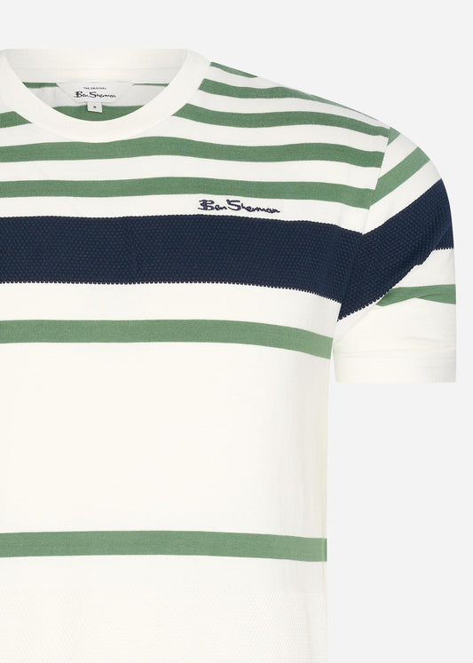 Ben Sherman T-shirts  Engineered stripe tee - snow white 