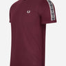 Fred Perry T-shirts Contrast tape ringer t-shirt - oxblood gunmetal