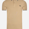 Fred Perry Polo's Twin tipped fred perry shirt - warm stone snow white black