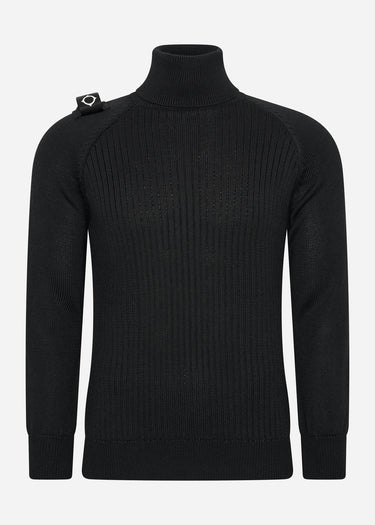 MA.Strum Truien Roll neck knit - jet black