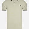 Fred Perry Polo's Twin tipped fred perry shirt - seagrass snow white black