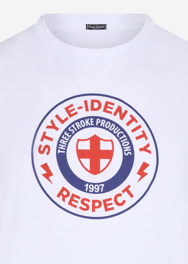 Three Stroke T-shirts Style idenity respect tee - white