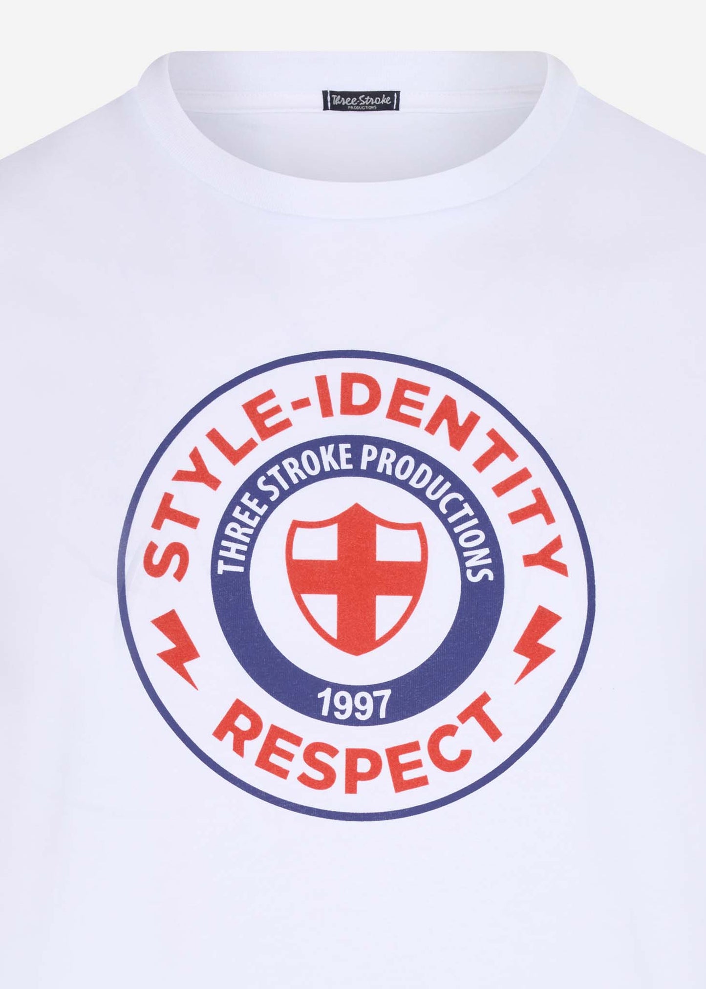 Three Stroke T-shirts  Style idenity respect tee - white 