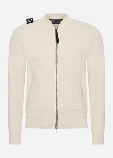 MA.Strum Vesten  Full zip bomber sweat - aluminium