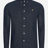 Lyle & Scott Overhemden Cotton linen shirt - dark navy