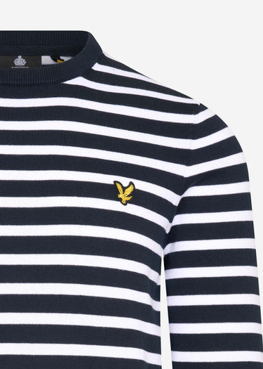 Lyle & Scott Truien Breton stripe jumper - dark navy