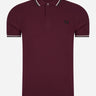 Fred Perry Polo's Twin tipped fred perry shirt - oxblood ecru black
