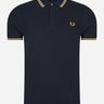 Fred Perry Polo's Twin tipped fred perry shirt - navy ecru golden hour