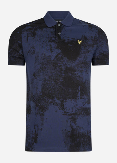 Lyle & Scott Polo's  Erosion print polo shirt - navy