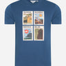 Ben Sherman T-shirts Travel stamps - blue denim
