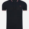 Fred Perry Polo's Twin tipped fred perry shirt - navy ecru tawny port