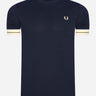 Fred Perry T-shirts Tramline tipped pique t-shirt - navy