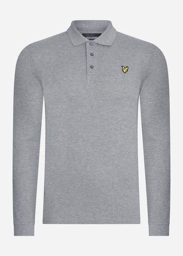 Lyle & Scott Longsleeve Polo's LS polo shirt - mid grey marl