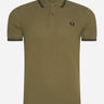 Fred Perry Polo's Twin tipped fred perry shirt - uniform green black