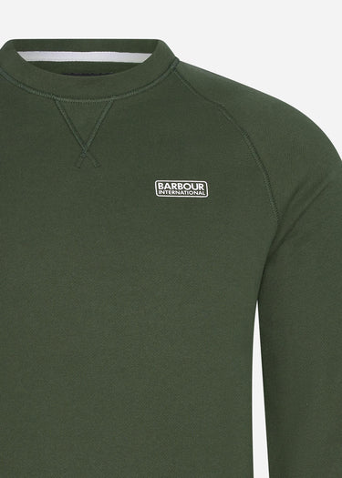 Barbour International Truien  Essential crew neck sweat - kombu green