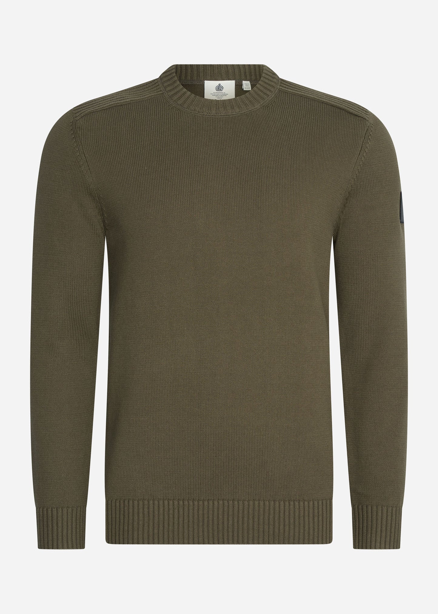 Lyle & Scott Truien Shoulder detail crew neck knit jumper - olive