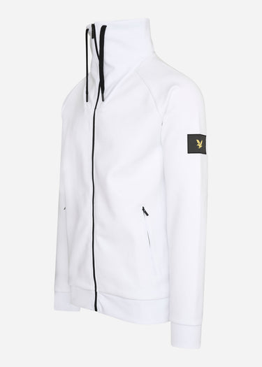 Lyle & Scott Vesten High neck zip through - white