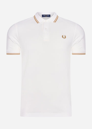 Fred Perry Polo's Twin tipped fred perry shirt - snow white desert desert