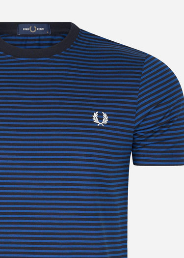 Fred Perry T-shirts Fine stripe t-shirt - shaded cobalt navy