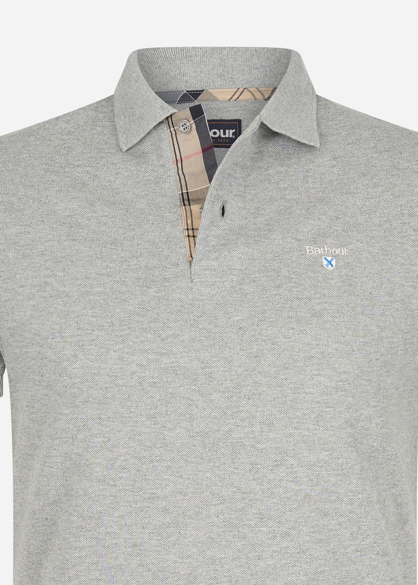 Barbour Polo's Tartan pique polo - grey marl